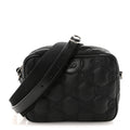 Gucci Nylon Calfskin Enamel GG Matelasse Shoulder Bag Black