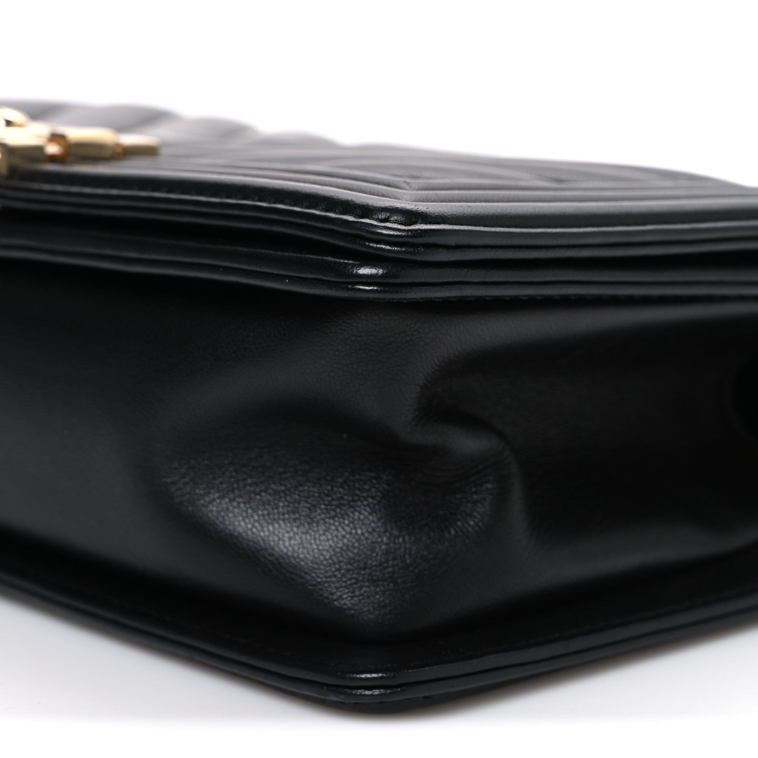 Chanel Calfskin Chevron Quilted Medium Boy Flap Black