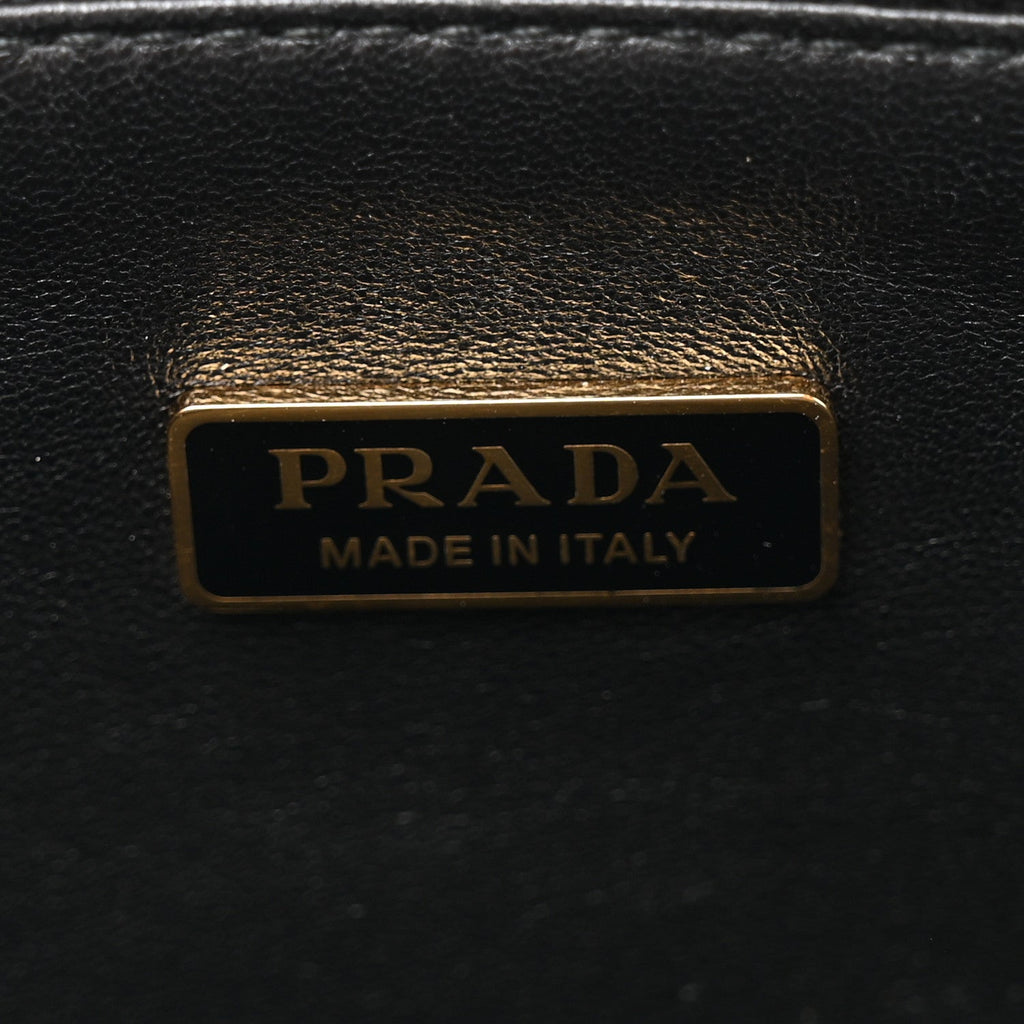 Prada Jacquard Triangolo Symbole Embroidered Mini Triangle Bag Black Alabastro
