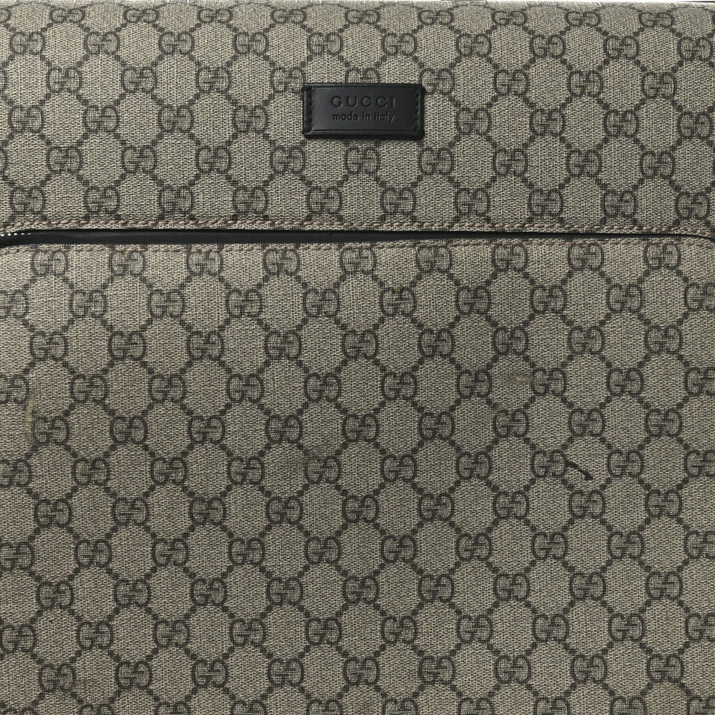 Gucci GG Supreme Monogram Four Wheel Suitcase Black