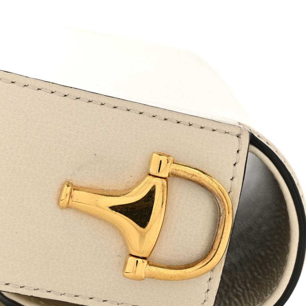Gucci Azalea Calfskin Horsebit 1955 Shoulder Bag Mystic White