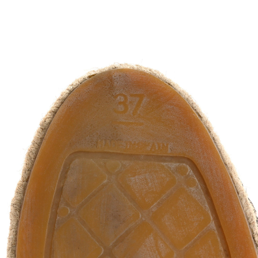 Chanel Striated Suede Espadrilles 37 Dark Grey