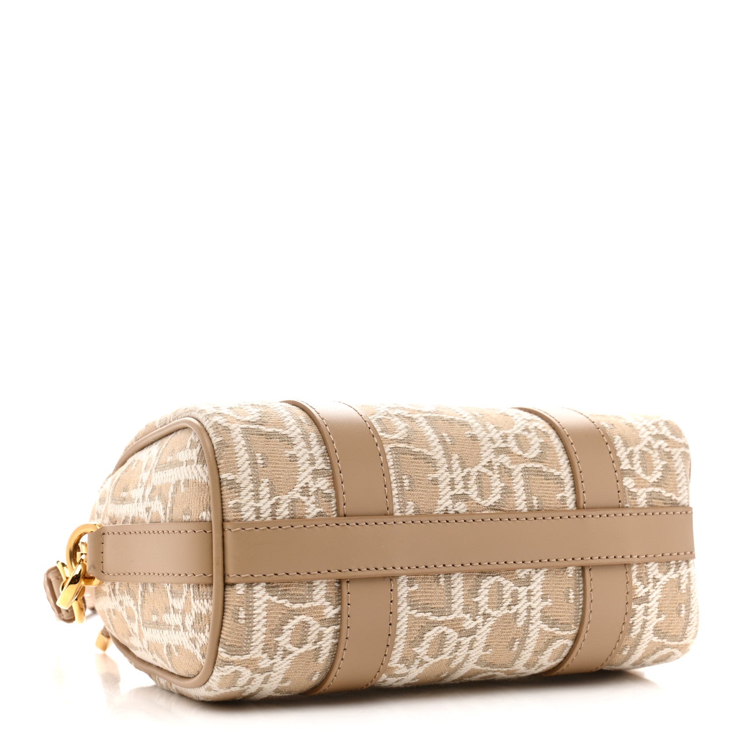 Christian Dior Oblique Chambray Groove 17 Bag Natural
