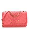 Chanel Caviar Quilted Small CC Filigree Flap Coral