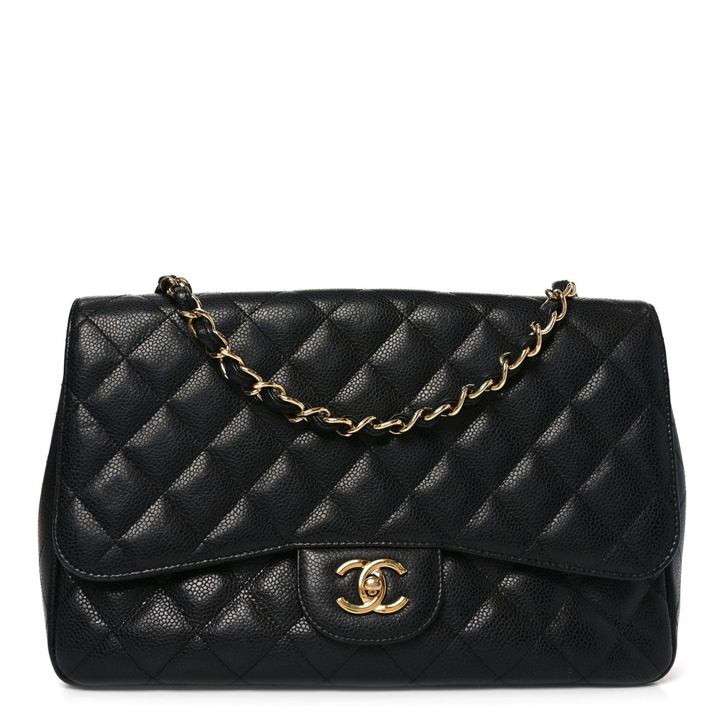 Chanel Caviar Quilted Jumbo Single Flap Black