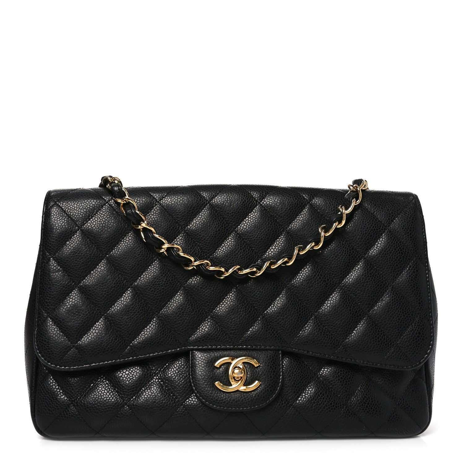 Chanel Caviar Quilted Jumbo Single Flap Black