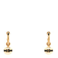 Pearl Metal CC Hoop Drop Earrings Gold Black White