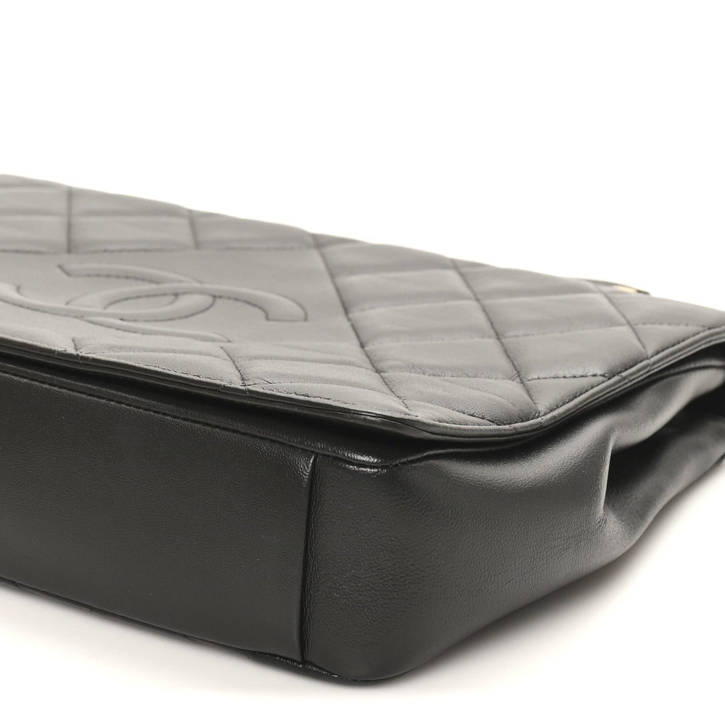Chanel Lambskin Quilted Large Diamond CC Flap Black