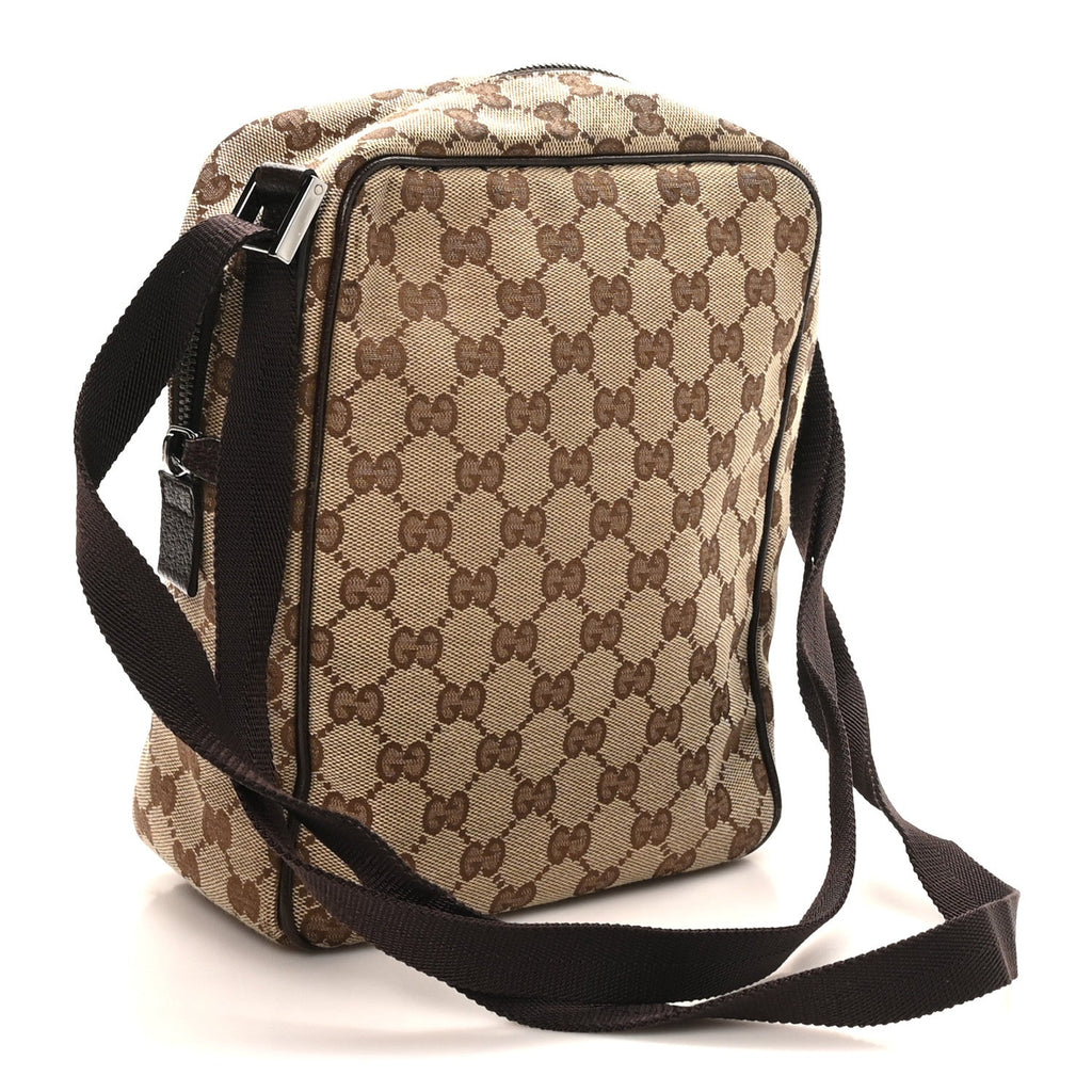 Gucci Monogram Messenger Bag Brown