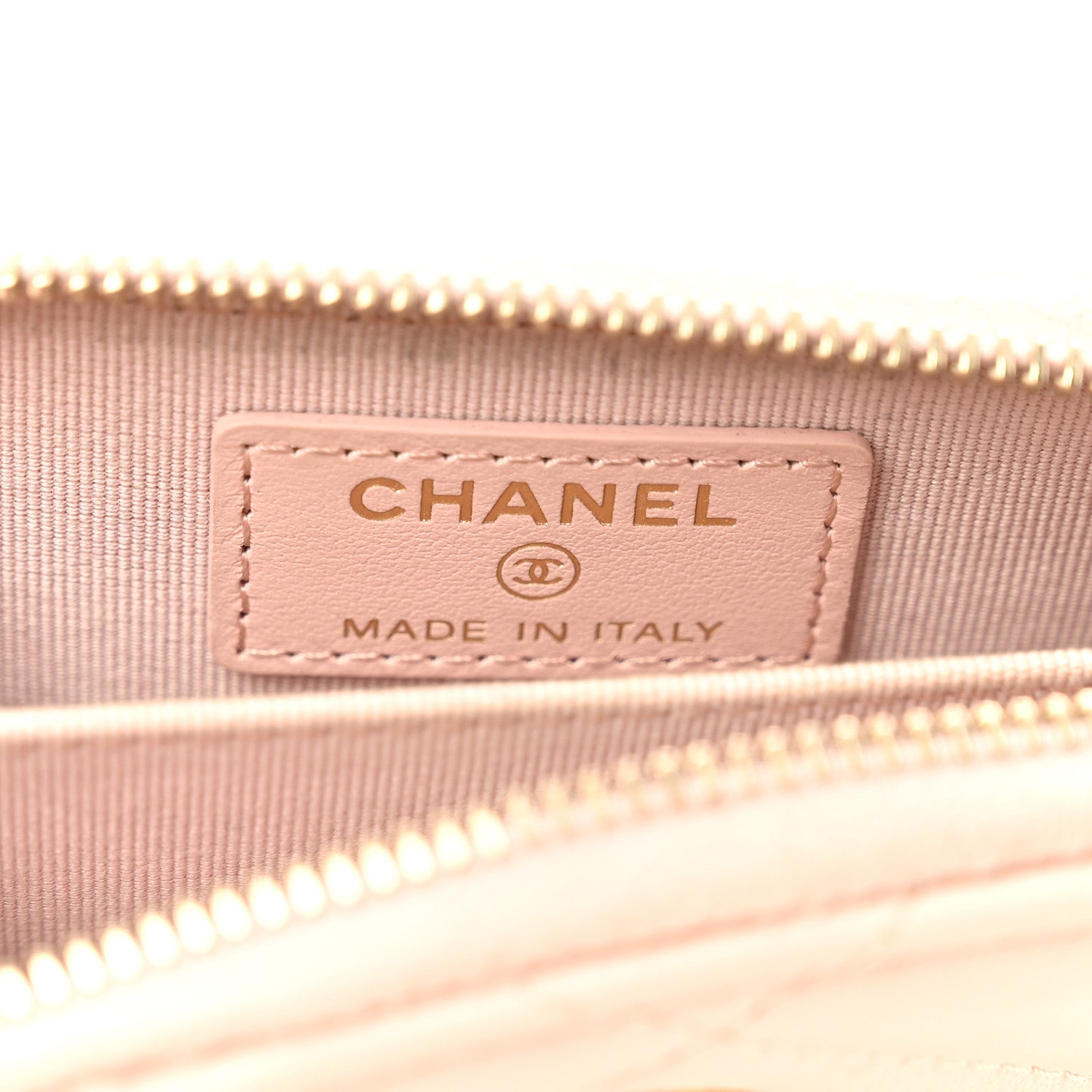 Lambskin Quilted Chanel 19 Vertical Zip Card Holder Wallet Light Pink