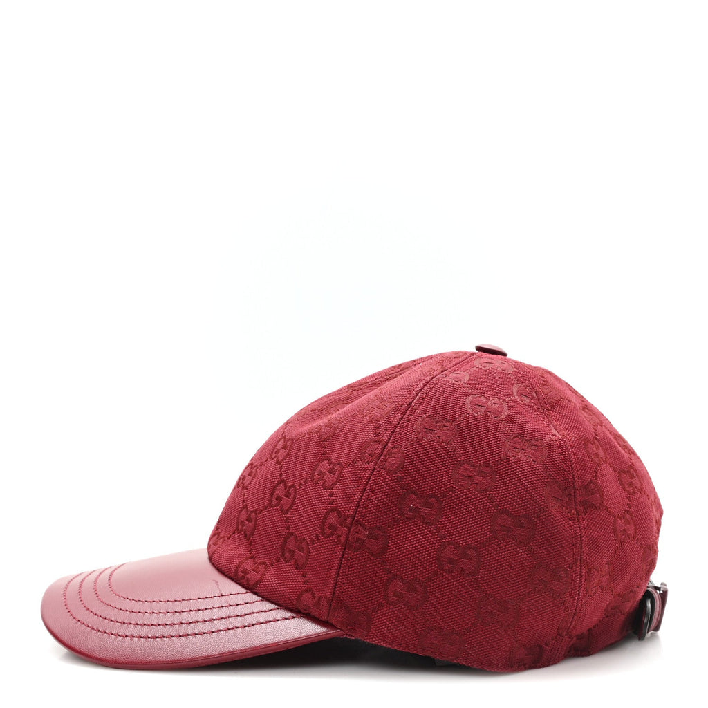 Gucci Calfskin New Canvas GG Monogram Baseball Hat L Bordeaux
