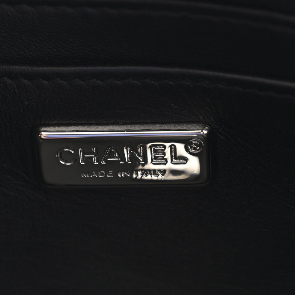 Chanel Sequin Ribbon Mini Rectangular Flap Black White