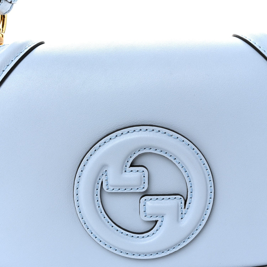 Gucci Roxy Calfskin Medium Blondie Top Handle Bag Cloudy Blue