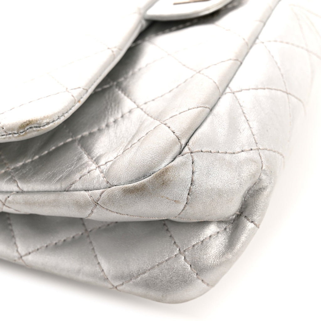 Chanel Metallic Lambskin Quilted 2.55 Reissue 227 Flap Silver