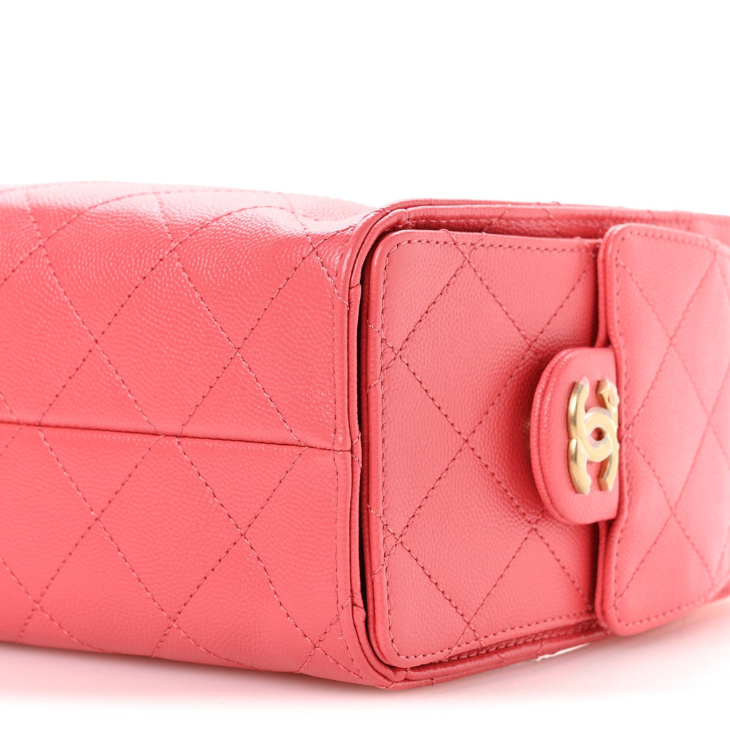 Chanel Caviar Quilted Mini Chanel 25 Handbag Coral