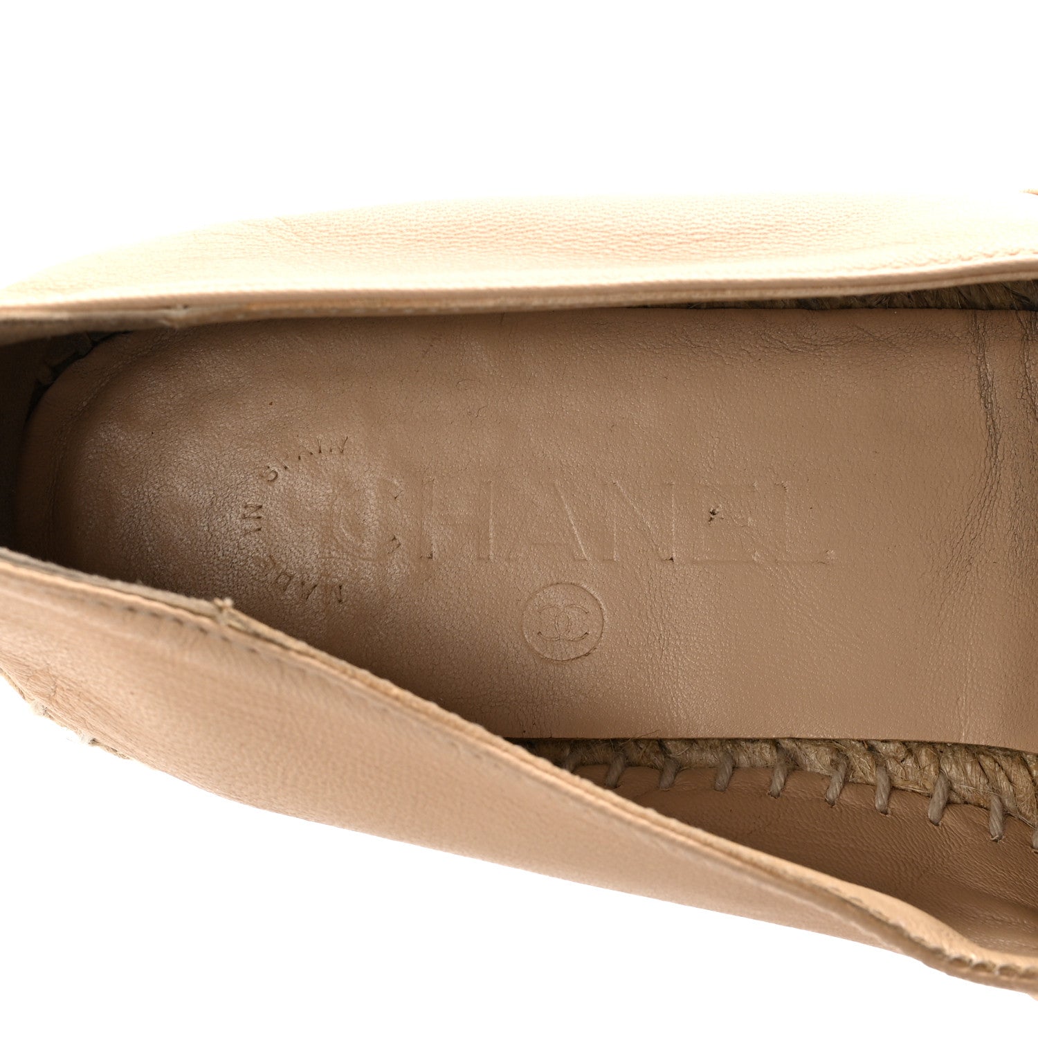 Lambskin CC Espadrilles 38 Beige Black