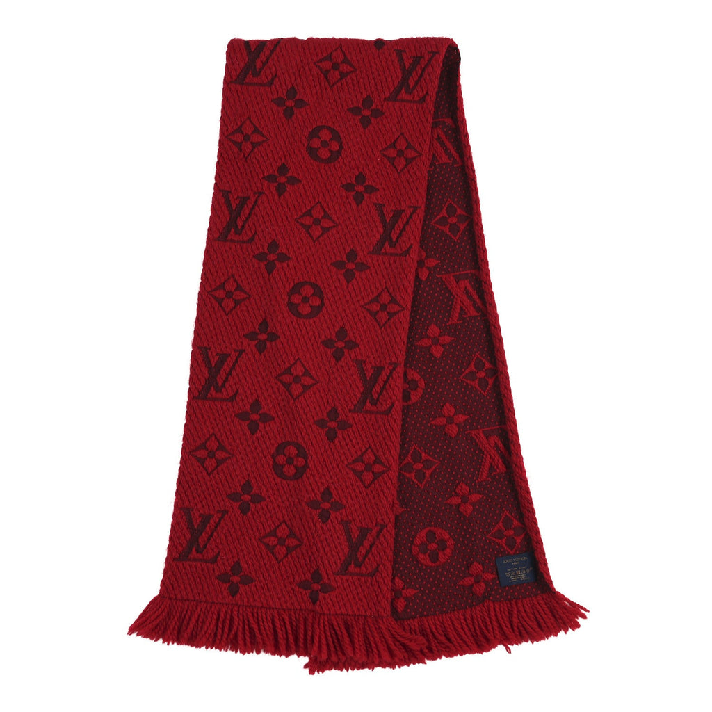Louis Vuitton Wool Silk Logomania Scarf Rubis