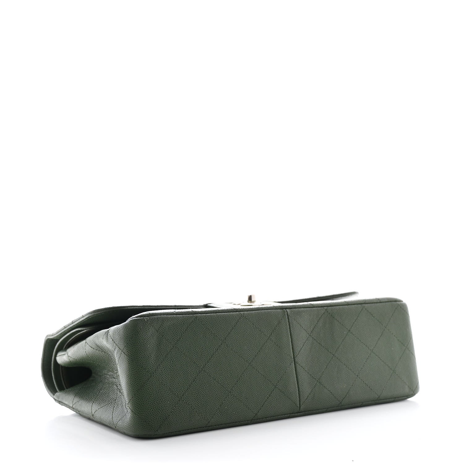 Chanel Caviar Quilted Jumbo Double Flap Green