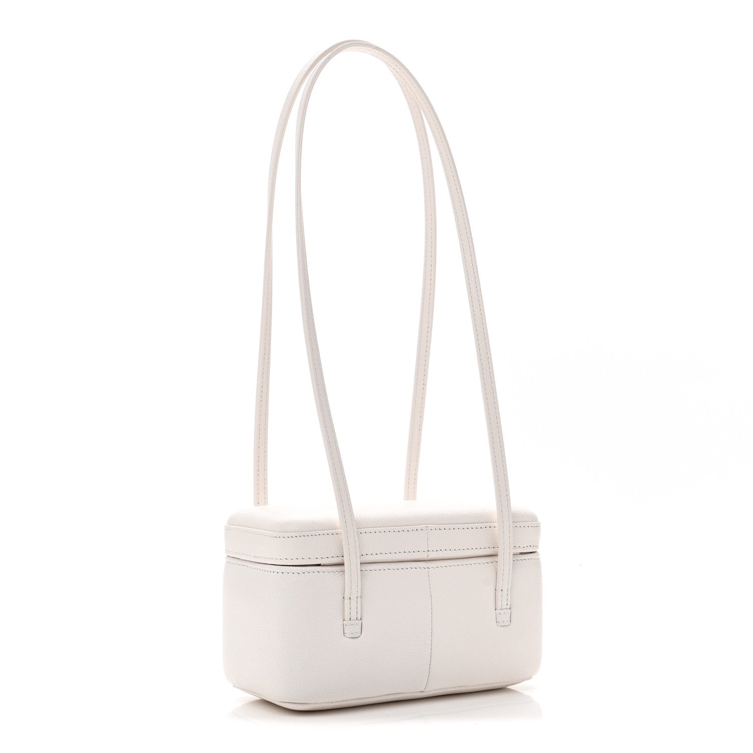 Chanel Shiny Caviar Preppy Coco Long Vanity With Strap White