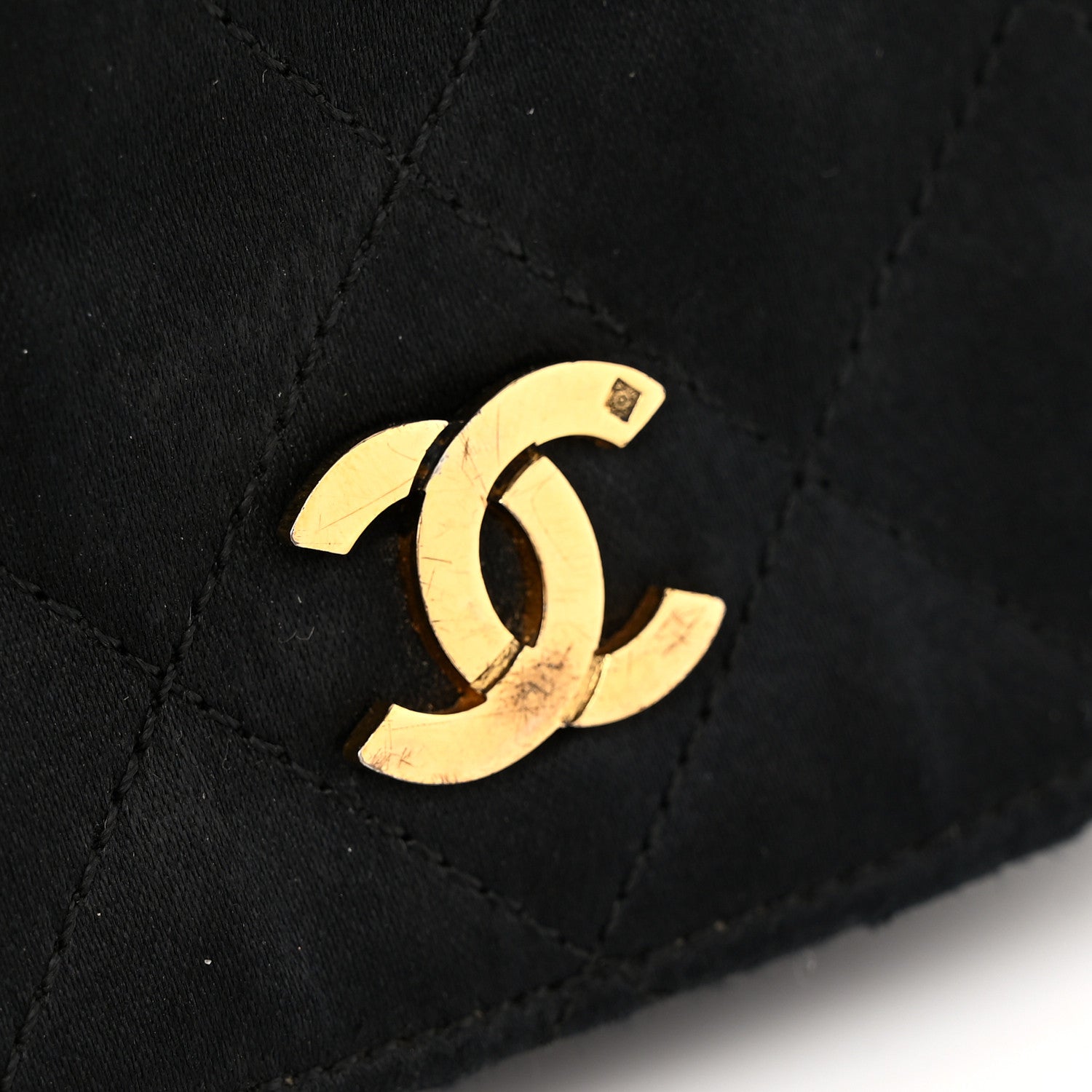 Chanel Satin Quilted Half Moon Flap Black