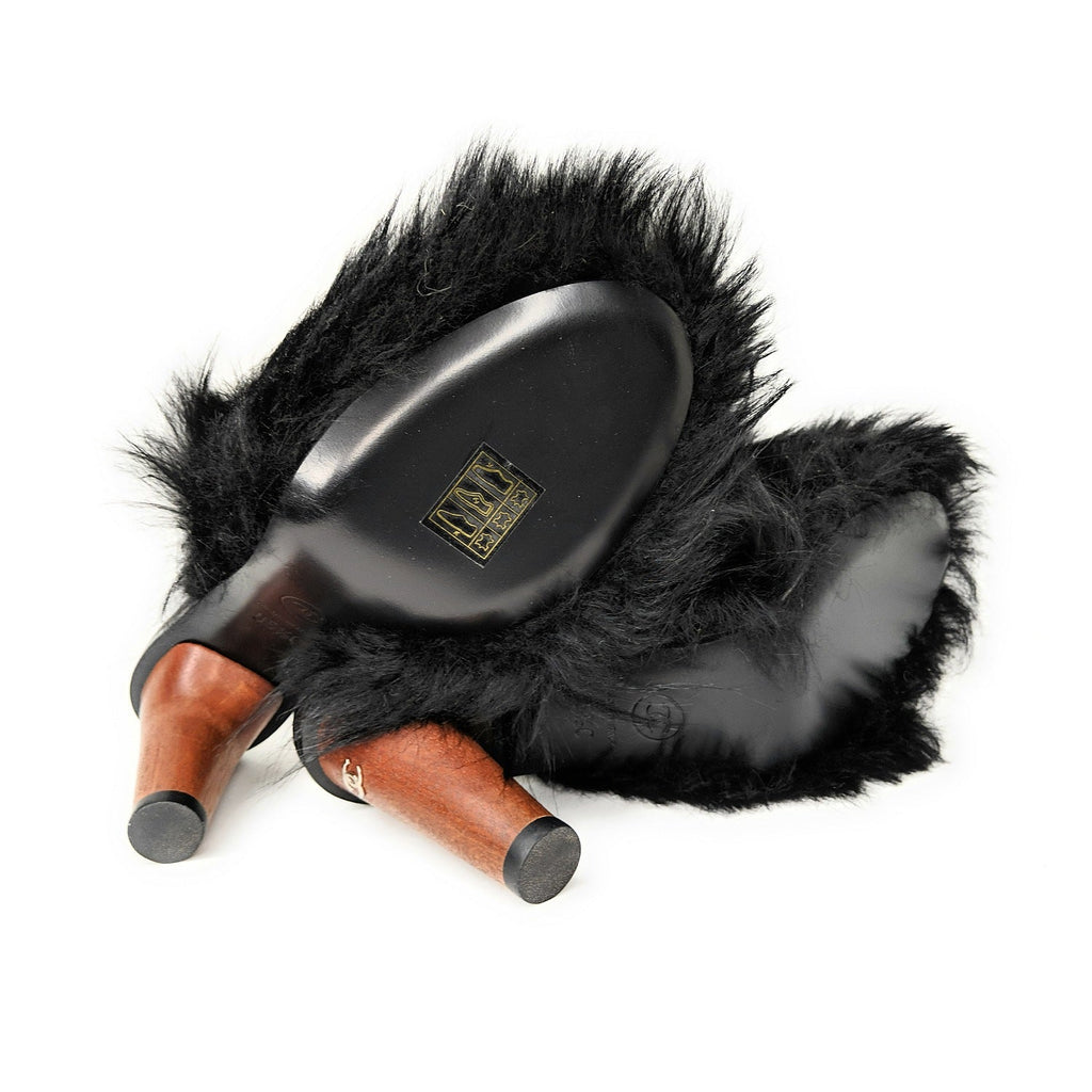 Chanel bag Interlocking CC Logo Fur Slide Mules 35.5