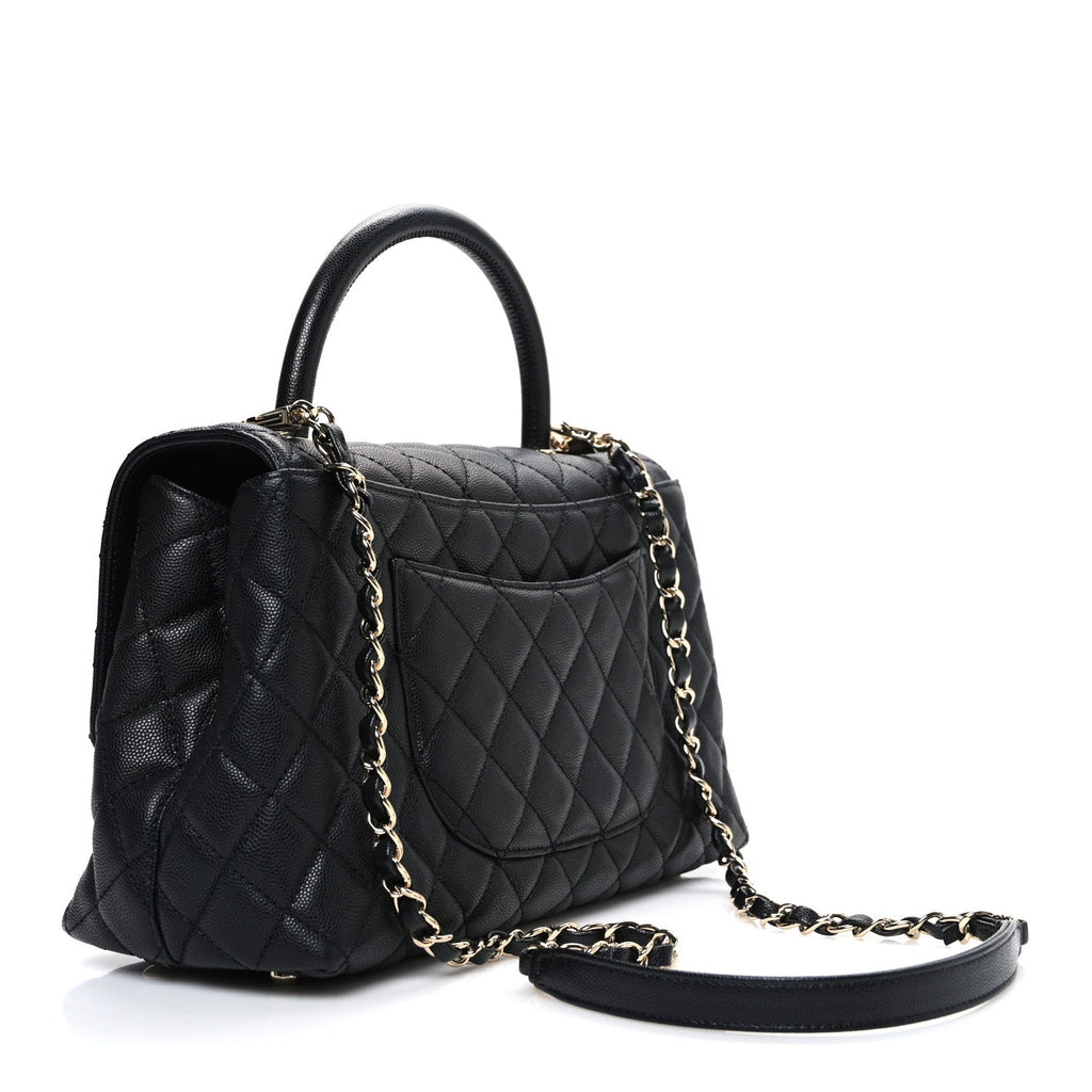Chanel Caviar Quilted Small Coco Handle Flap Black