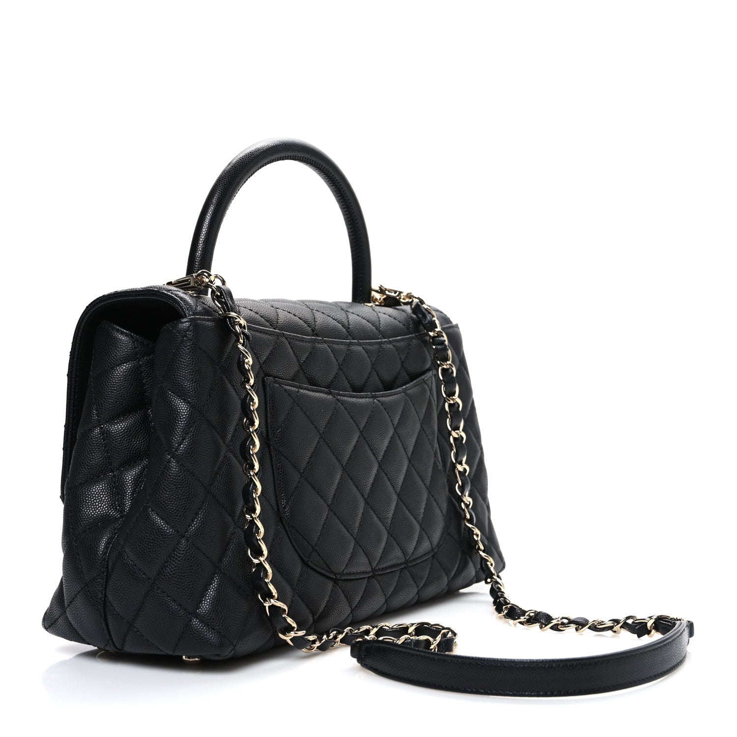 Chanel Caviar Quilted Small Coco Handle Flap Black