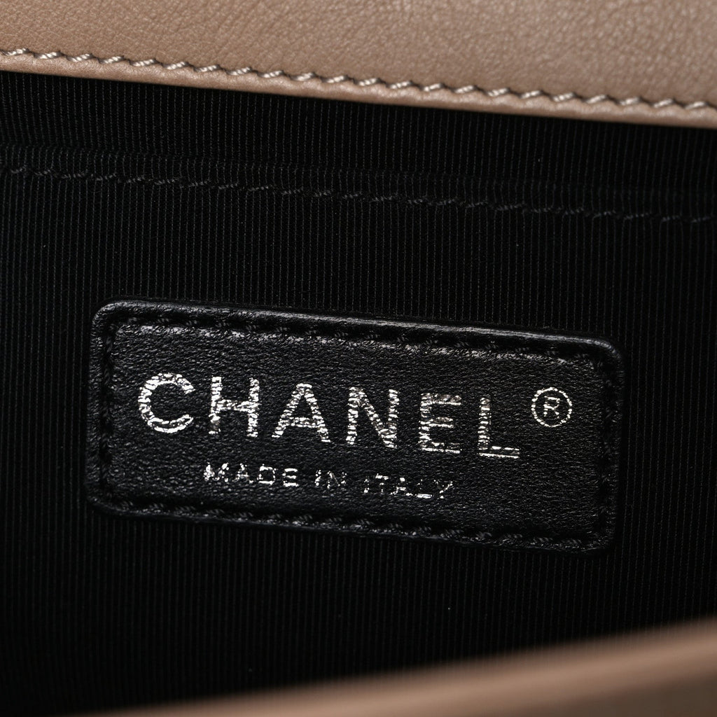 Chanel Lambskin Quilted Medium Boy Flap Beige