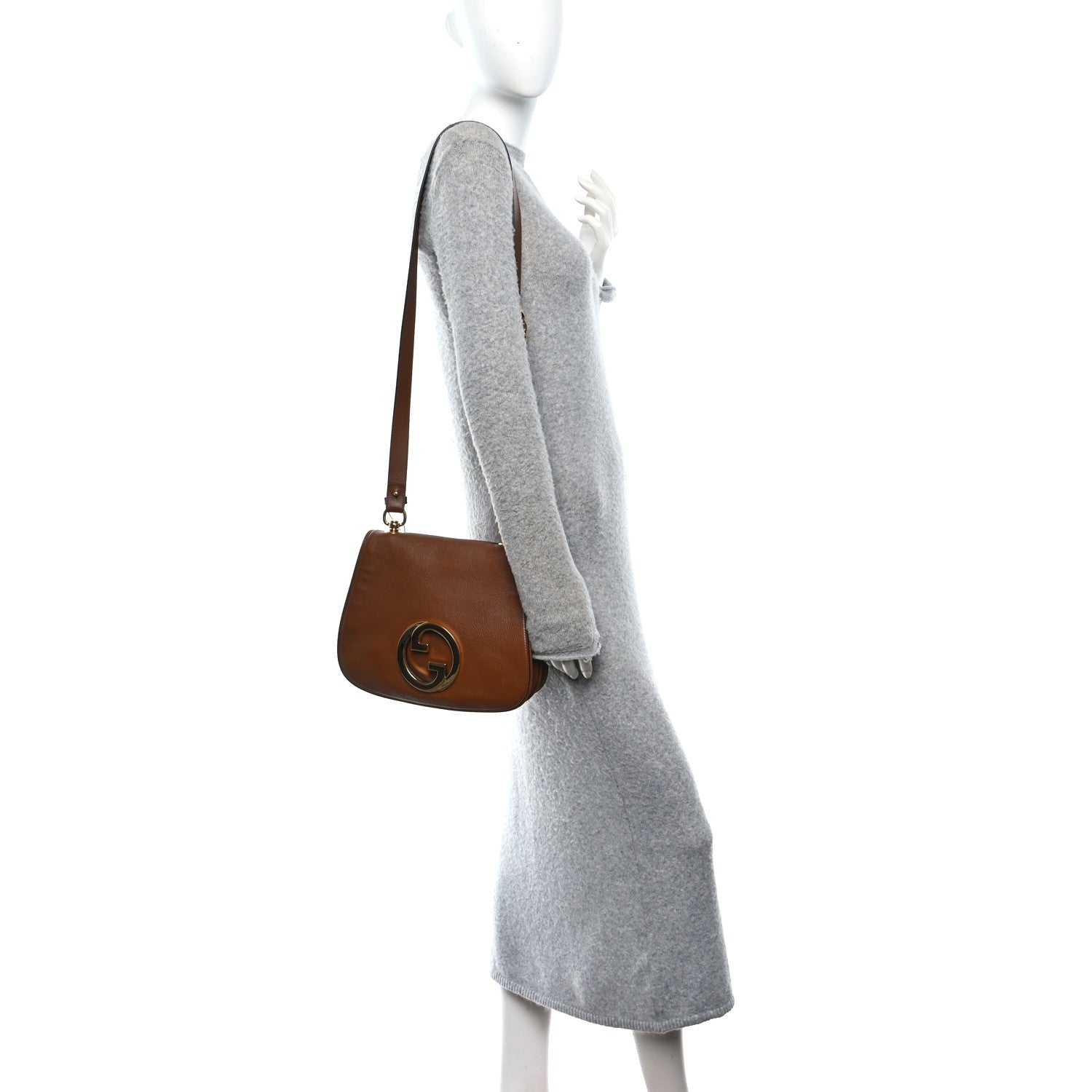 Gucci Roxy Calfskin Web Medium Blondie Shoulder Flap Bag Cuir