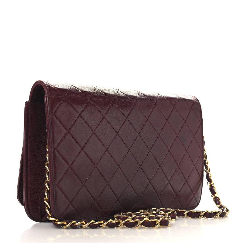 Chanel Lambskin Quilted Small Single Flap Bordeaux