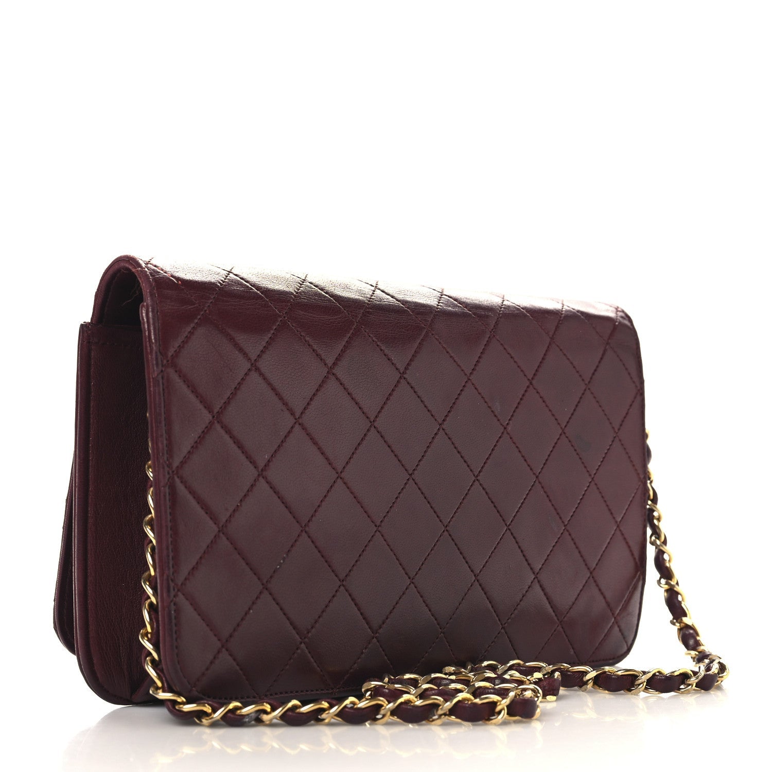Chanel Lambskin Quilted Small Single Flap Bordeaux