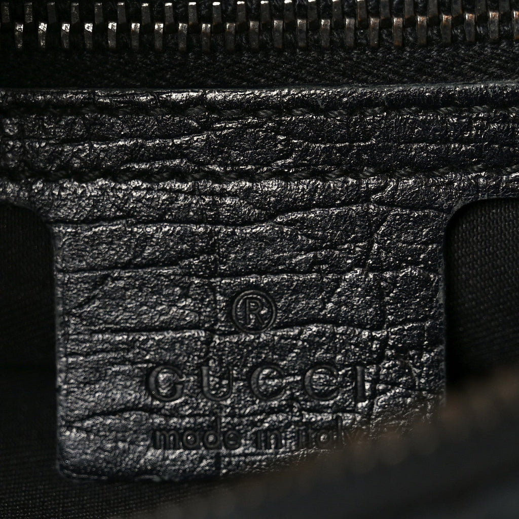 Gucci Monogram Medium Horsebit Chain Hobo Black
