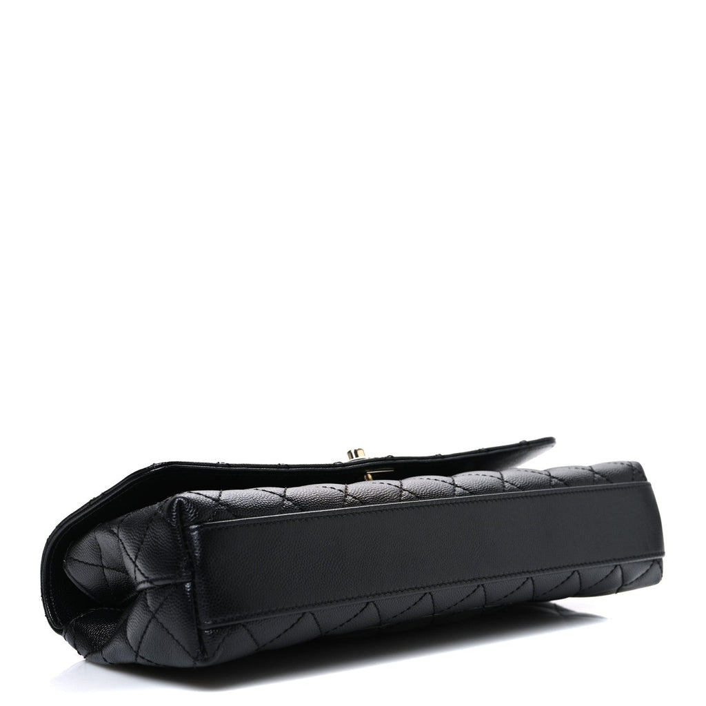 Chanel Caviar Quilted Maxi East West Coco Handle Flap Black