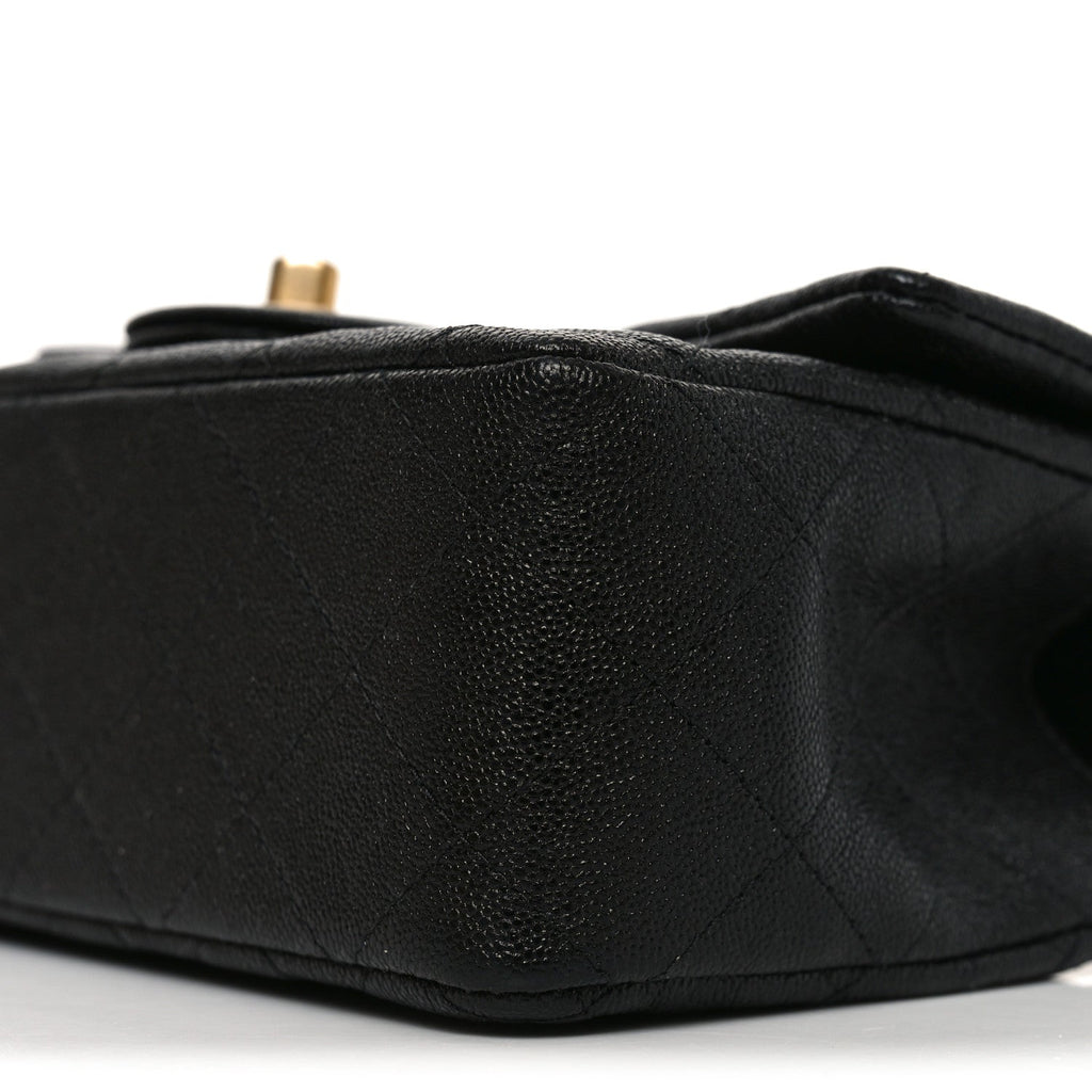 Chanel Caviar Quilted Mini Top Handle Rectangular Flap Black