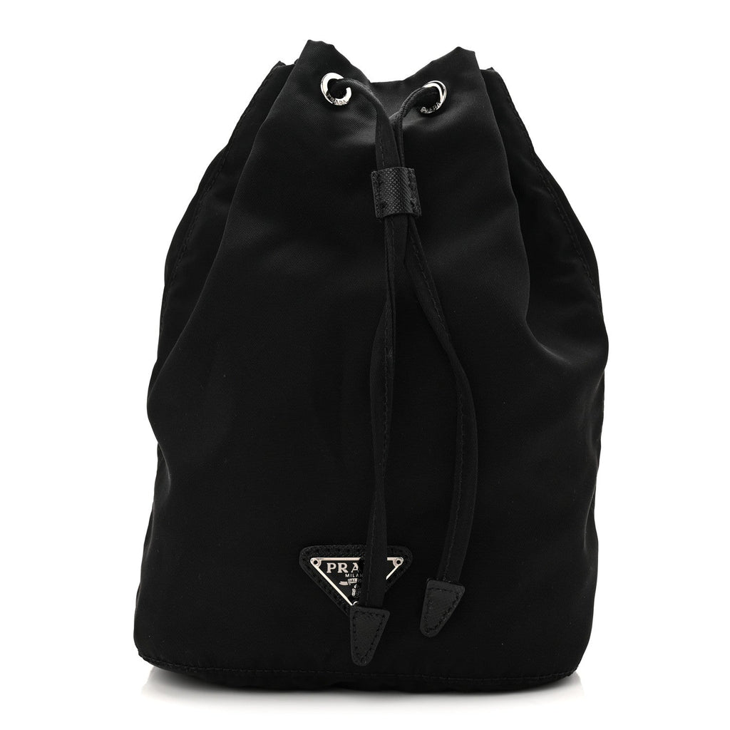 Prada Nylon Vela Drawstring Pouch Black