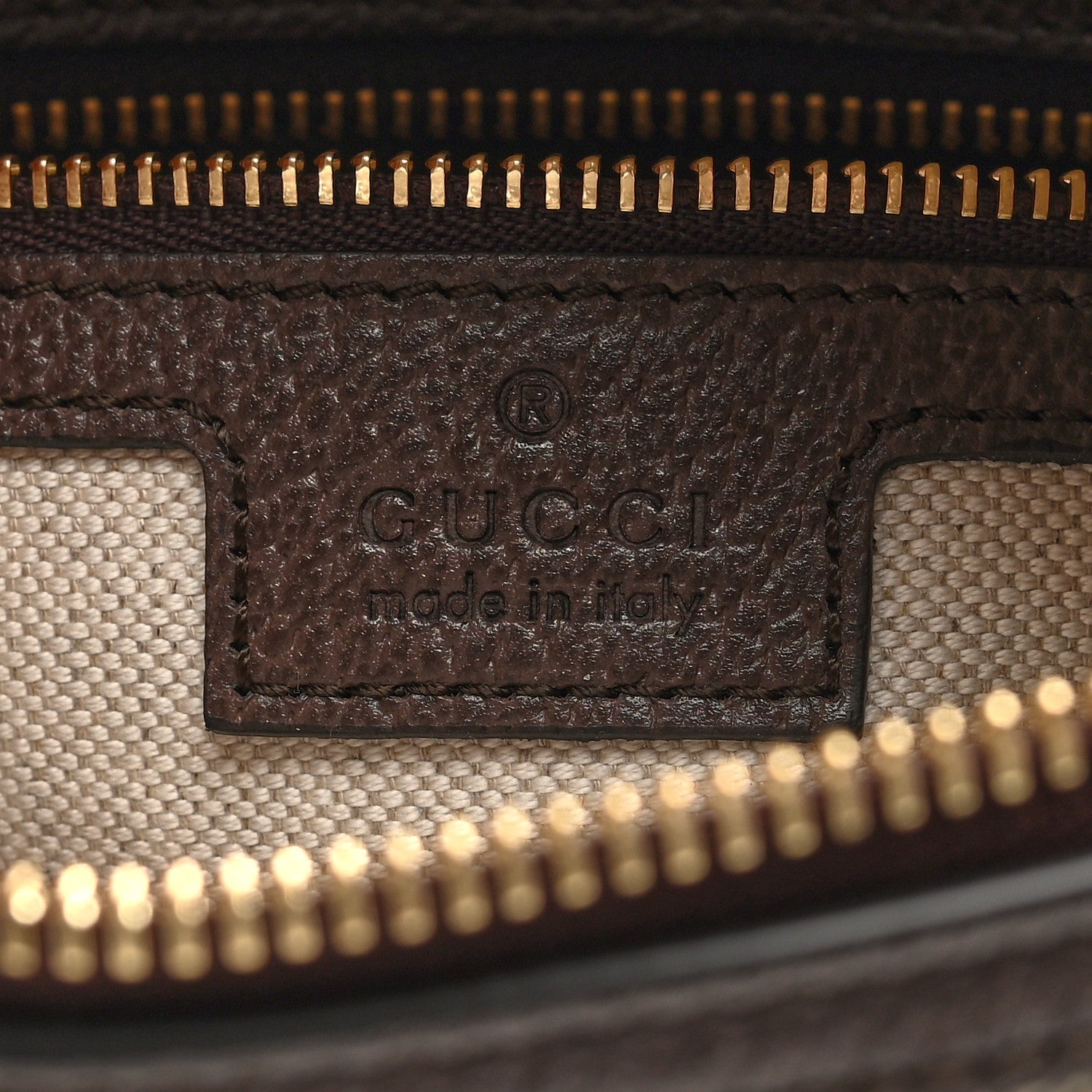 Gucci GG Supreme Monogram Textured Calfskin Web Super Mini Ophidia Shoulder Bag Beige Ebony New Acero
