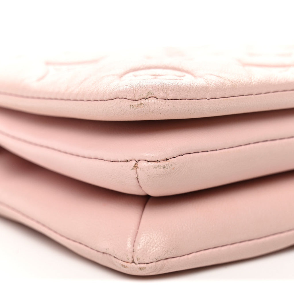 Louis Vuitton Lambskin Embossed Monogram Pochette Coussin Rose