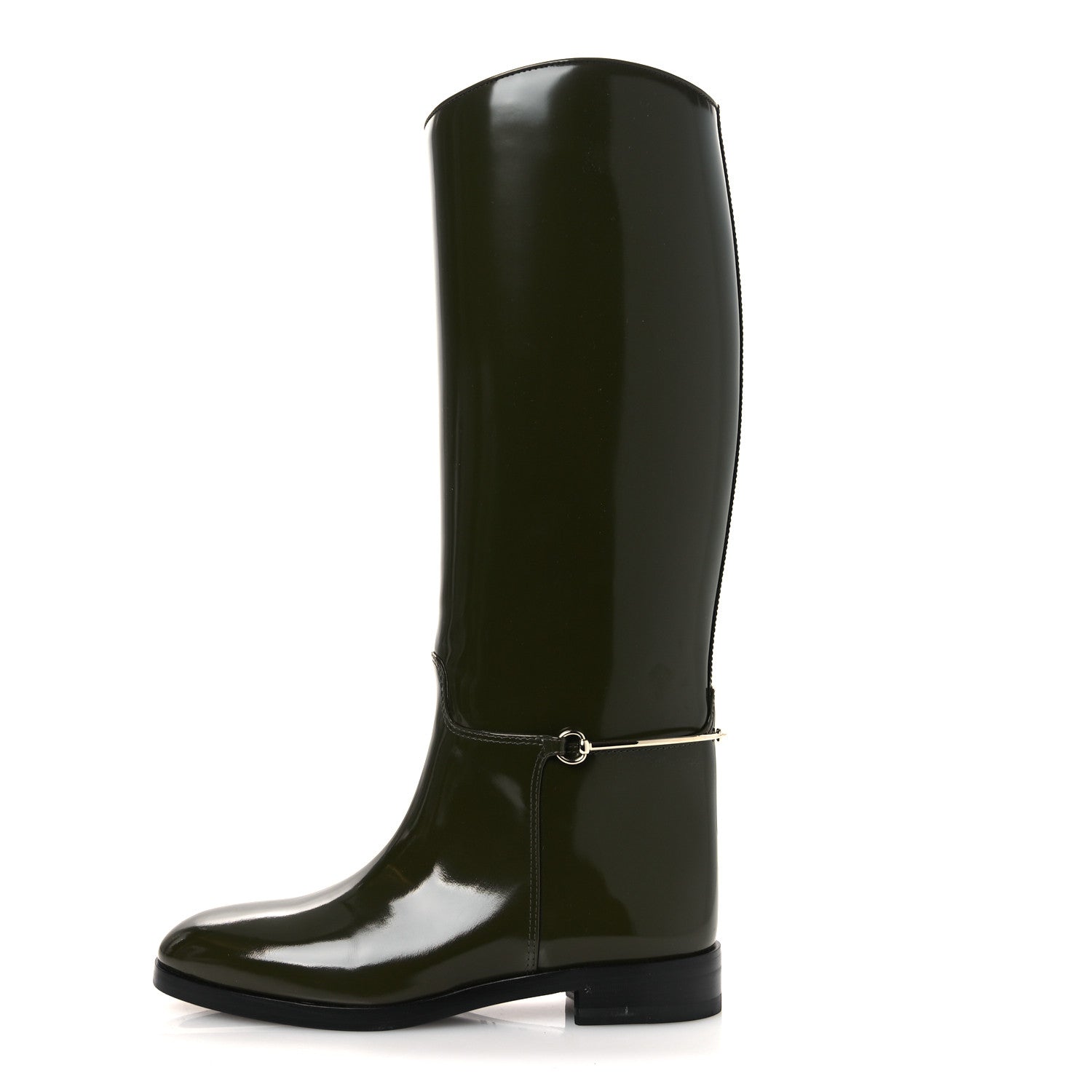 Gucci Brushed Calfskin Michelangelo Slim Horsebit Riding Boots 39 Luscious Green