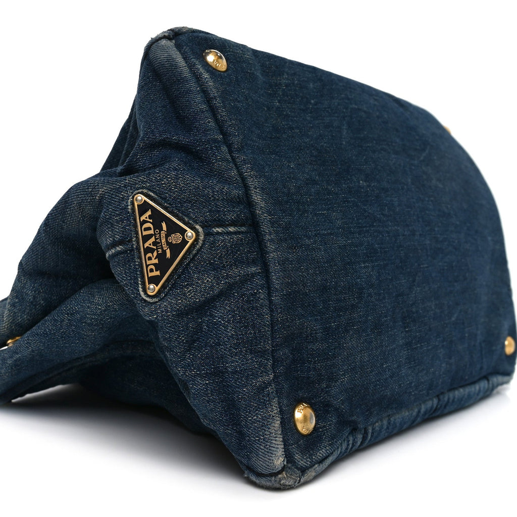 Prada Denim Logo Tote Avio
