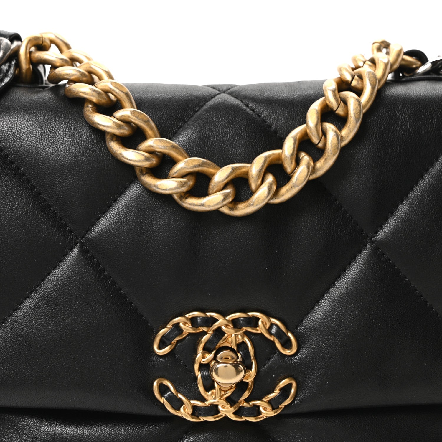 Chanel Lambskin Quilted Medium Chanel 19 Flap Black