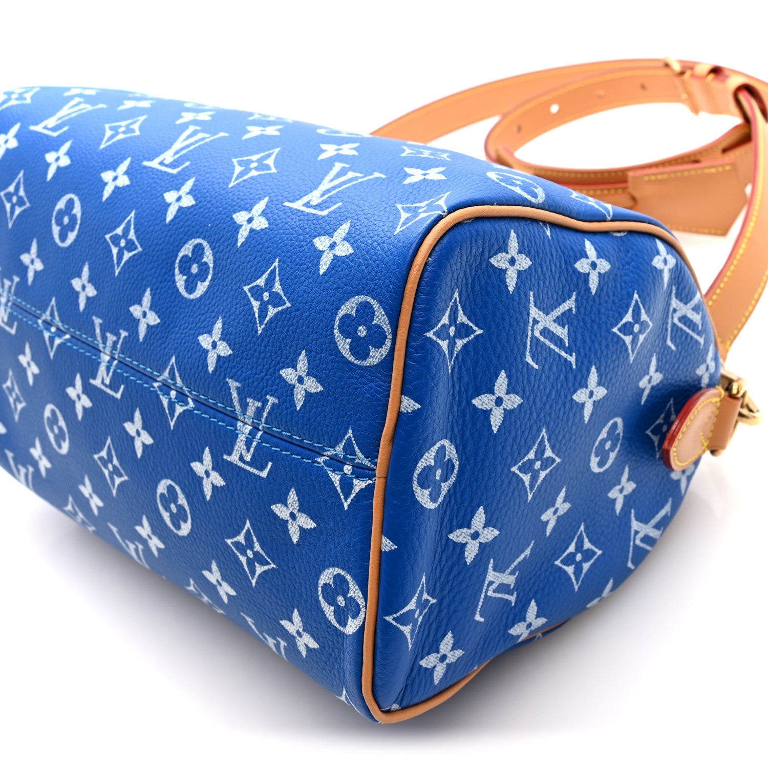 Louis Vuitton Calfskin Monogram Speedy P9 Bandouliere 25 Blue