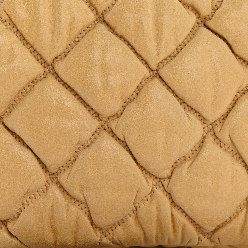 Chanel Calfskin Quilted Medium Bubble Quilt Flap Bag Beige