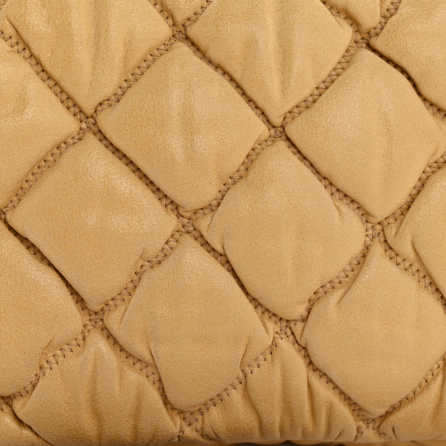 Chanel Calfskin Quilted Medium Bubble Quilt Flap Bag Beige