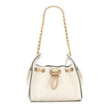 Chanel Braided Raffia Calfskin Mini Chanel 25 Handbag White Black
