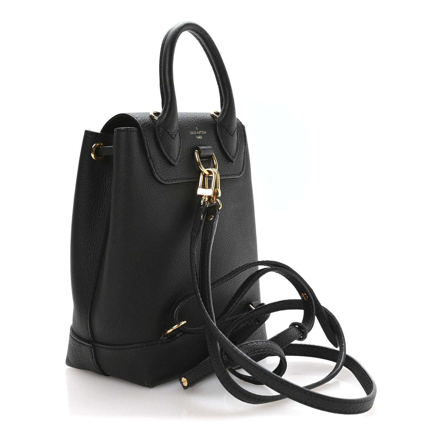 Louis Vuitton Calfskin Lockme Mini Backpack Black