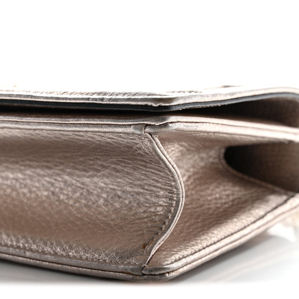Christian Dior Metallic Grained Calfskin Small Diorama Flap Bag Copper