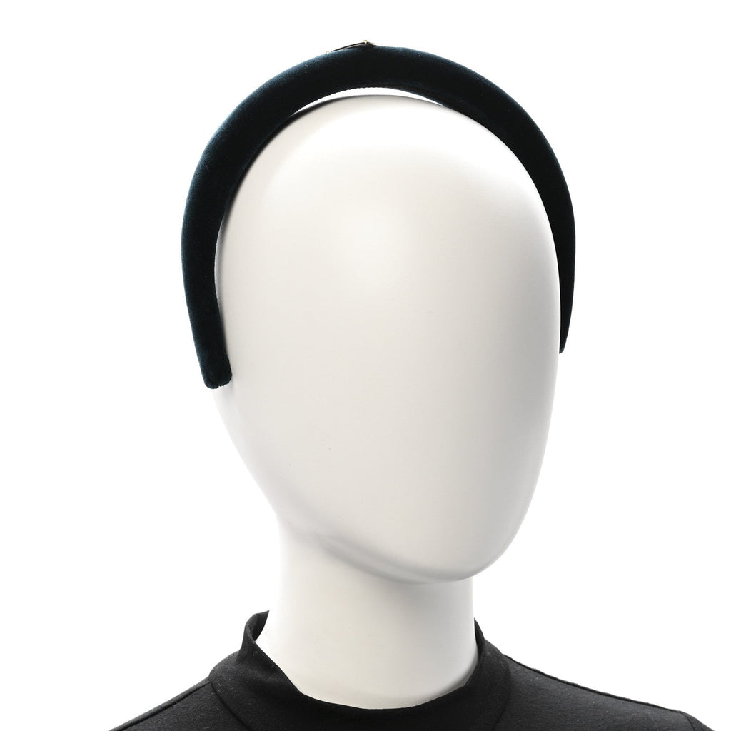 Prada Velvet Headband Petrolio