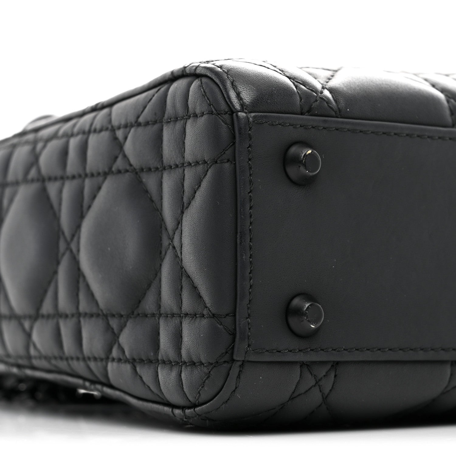 Christian Dior Ultra Matte Calfskin Cannage Mini Lady Dior Black