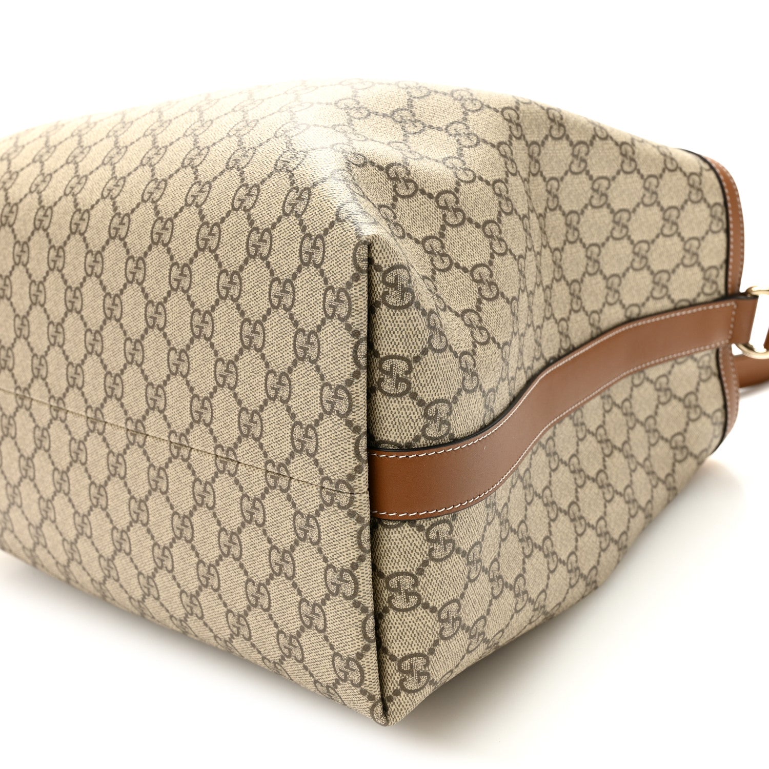 Gucci GG Icon Monogram Padlock Shoulder Bag Beige Dark Brown