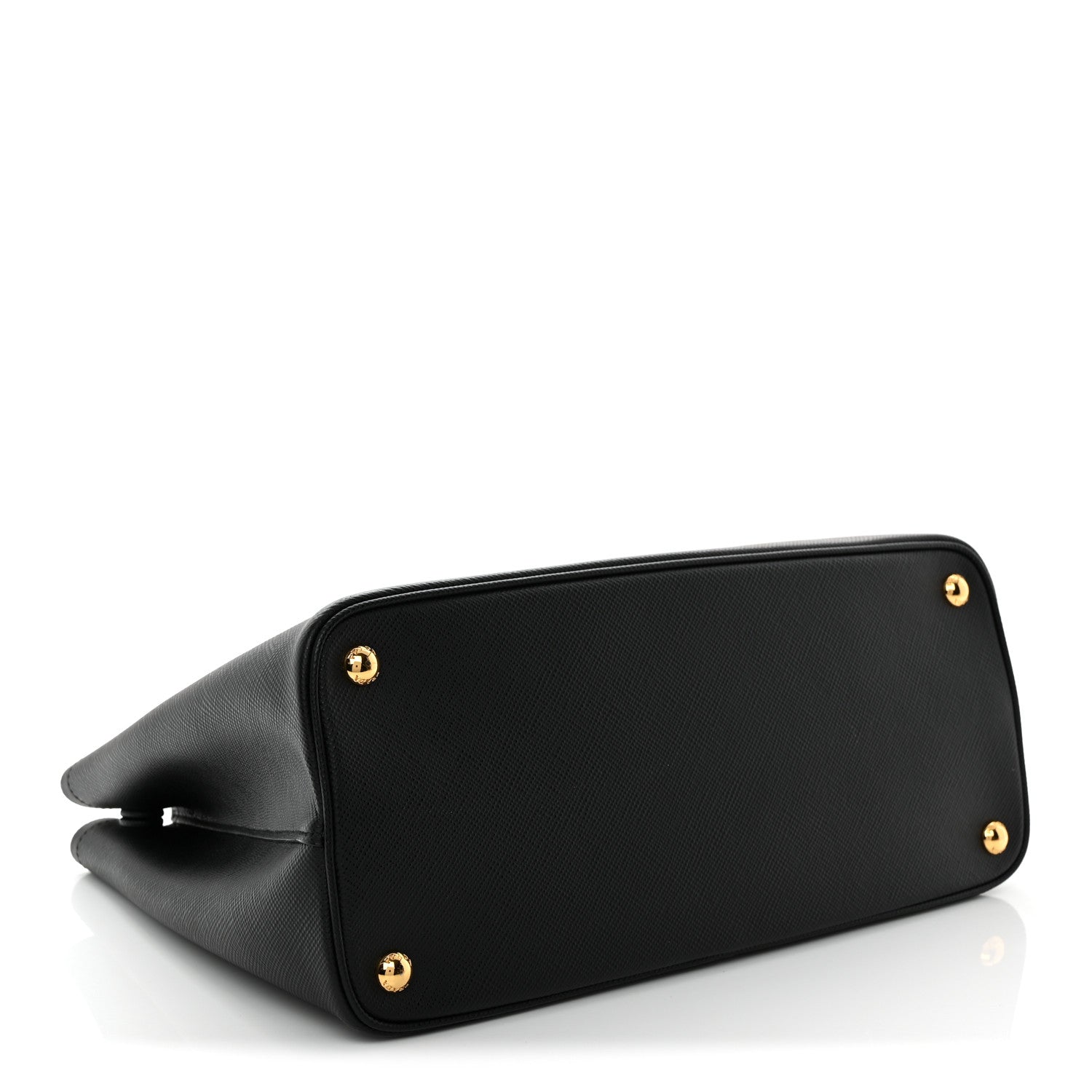 Prada Saffiano Cuir Medium Double Bag Black Mughetto
